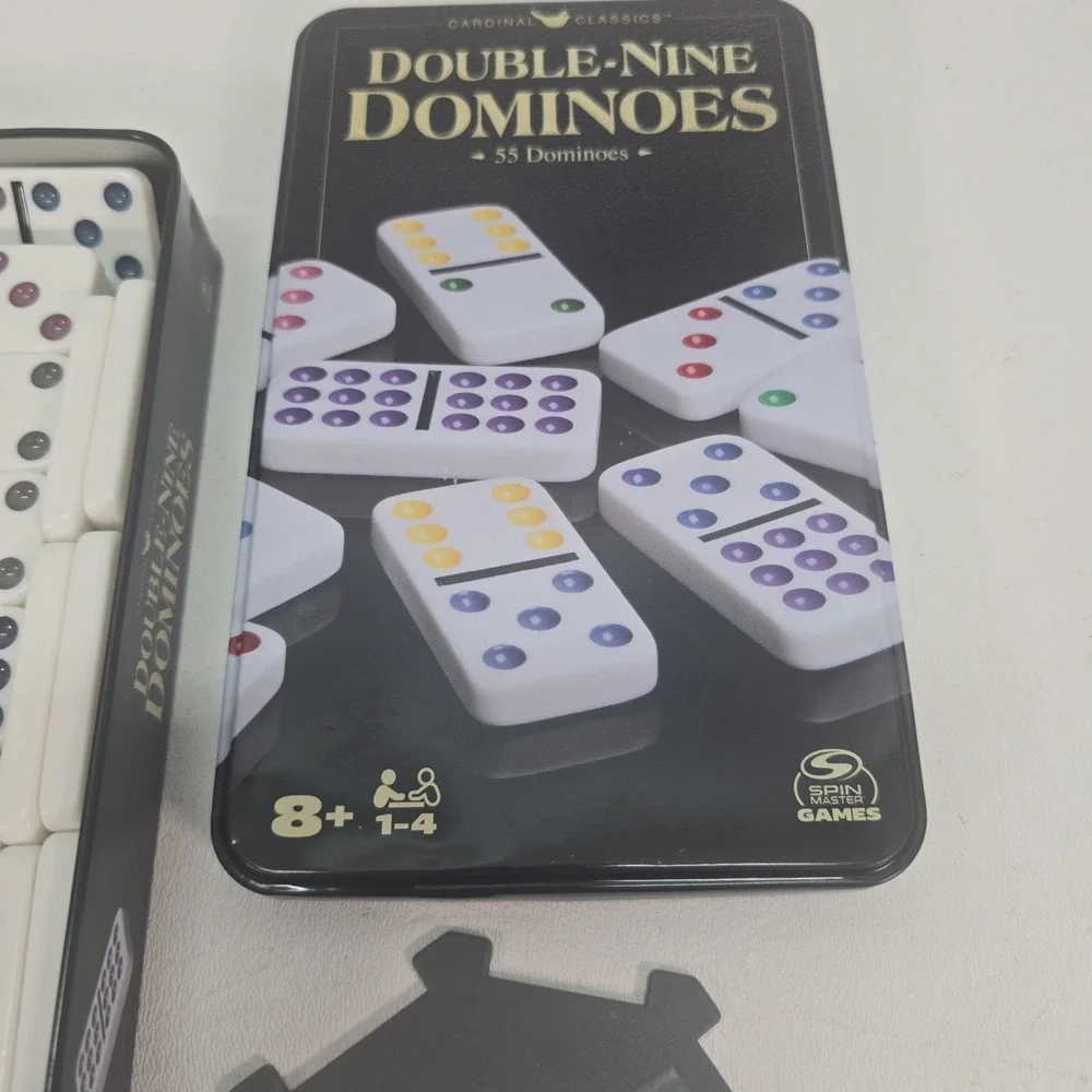 Games Cardinal Classics Double Nine Dominoes Set in Storage Tin Dominoes for Kid
